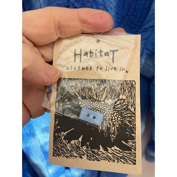 NWT Habitat A-Line Tunic Button Up Shirt Size Large Blue White Lagenlook - Picture 4 of 7